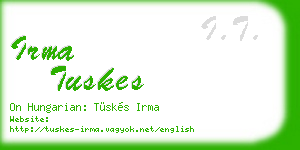 irma tuskes business card